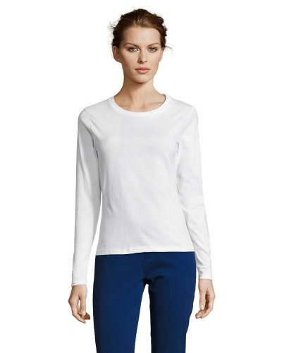 T-shirt donna maniche lunghe Majestic Bianco