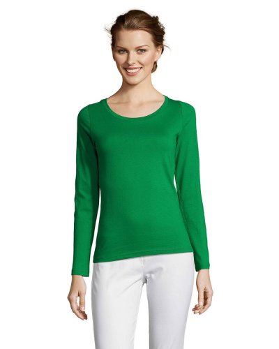 T-shirt donna maniche lunghe Majestic Verde Prato