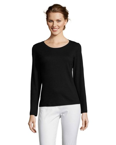 T-shirt donna maniche lunghe Majestic Nero Profondo