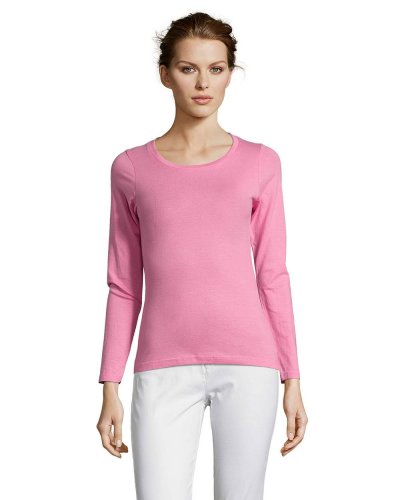 T-shirt donna maniche lunghe Majestic Rosa Orchidea