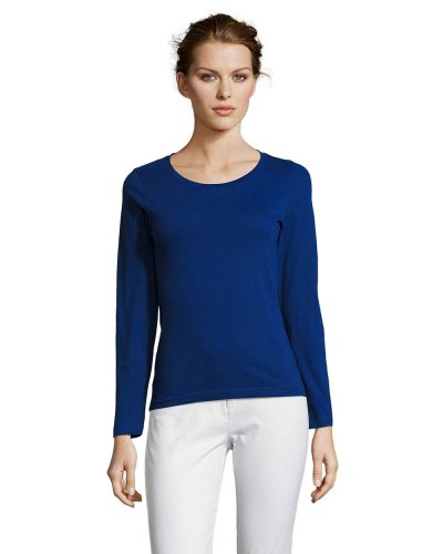 T-shirt donna maniche lunghe Majestic Blu Coloniale