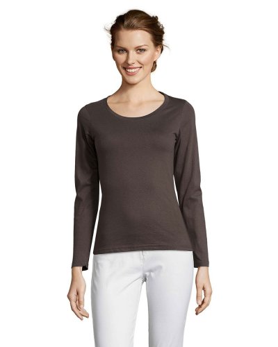T-shirt donna maniche lunghe Majestic Grigio Scuro