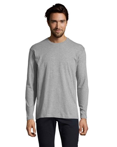 T-shirt uomo maniche lunghe Monarch Grigio Medio Melange