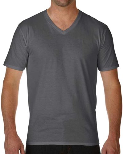 T-shirt scollo a V Premium Cotton Charcoal