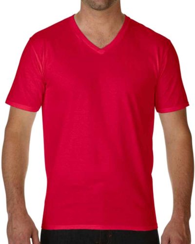 T-shirt scollo a V Premium Cotton Rosso
