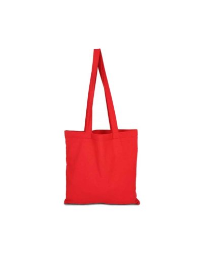 Borsa shopper in cotone manici lunghi Rosso