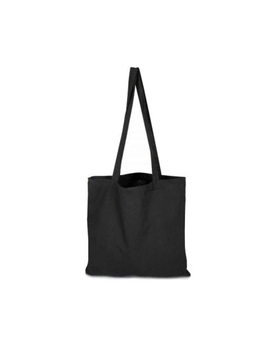 Borsa shopper in cotone manici lunghi Nero