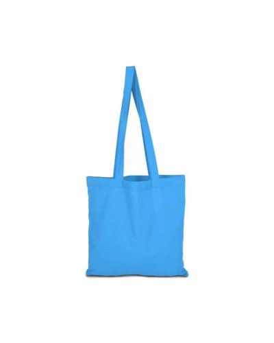 Borsa shopper in cotone manici lunghi Blu Cielo