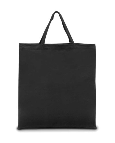 Borsa shopper in cotone manici corti Nero