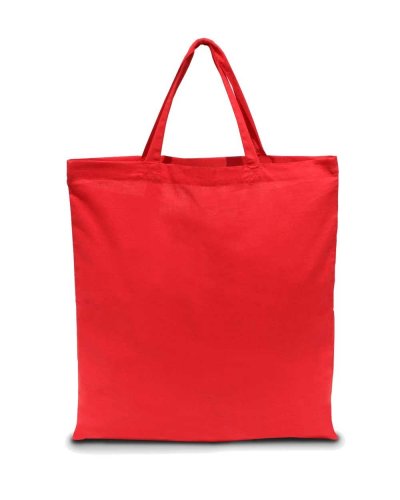 Borsa shopper in cotone manici corti Rosso