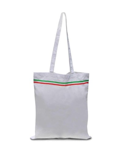 Shopper in cotone Italia manici lunghi