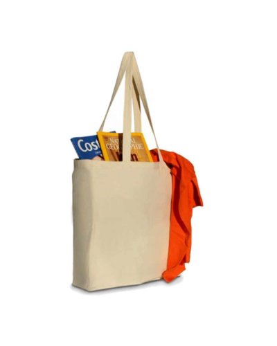 Shopper in cotone canvas con soffietto