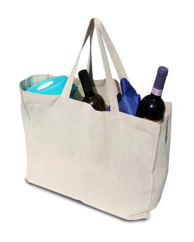 Shopper in cotone con ampio soffietto