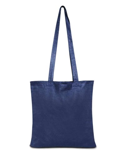 Shopper in Bamboo con manici lunghi Navy