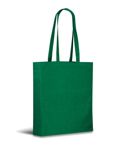 Borsa shopping in cotone con soffietto