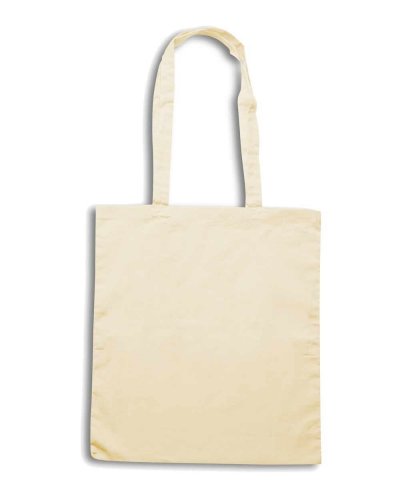 Borsa shopping in cotone con soffietto colore Naturale