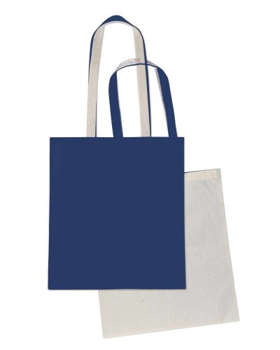 Borsa shopping ibrida Naturale/Blu Navy