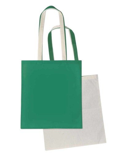 Borsa shopping ibrida Naturale/Verde