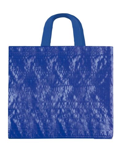 Borsa Shopping Polipropilene laminato con manici corti Blu