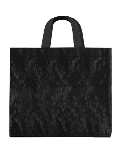 Borsa Shopping Polipropilene laminato con manici corti Nero