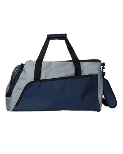 Borsa Sportiva con tasca laterale a rete Grigio/Blu Navy