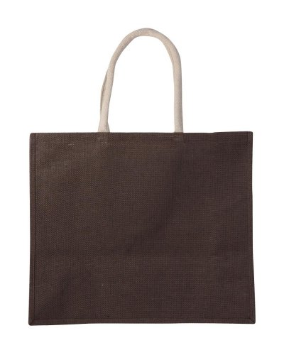 Borsa shopping multicolor in Juta Marrone
