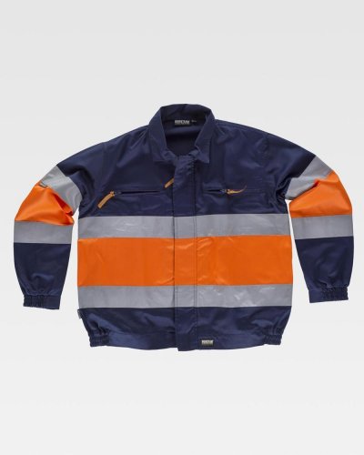 Giacca con bande rifrangenti alta visibilità Classe 1/2 NAVY / ORANGE