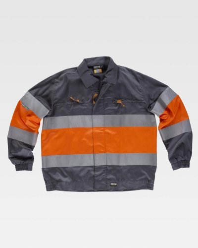 Giacca con bande rifrangenti alta visibilità Classe 1/2 GREY / ORANGE