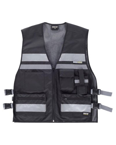 Gilet alta visibilità con con regolazioni laterali BLACK