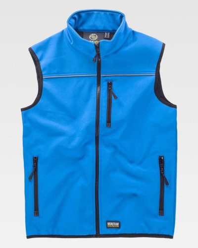 Gilet workshell con bordo riflettente SKY BLUE