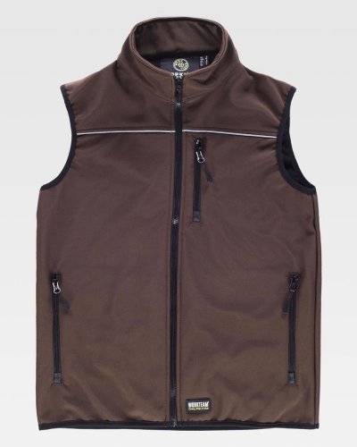 Gilet workshell con bordo riflettente BROWN