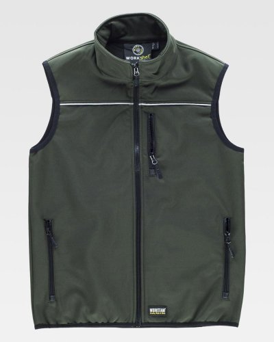 Gilet workshell con bordo riflettente