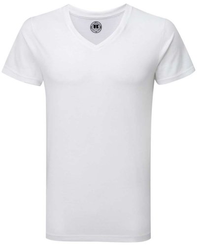 T-shirt uomo HD taglio slim scollo a V Bianco