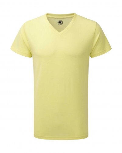 T-shirt uomo HD taglio slim scollo a V Yellow Marl