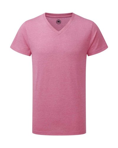 T-shirt uomo HD taglio slim scollo a V Pink Marl