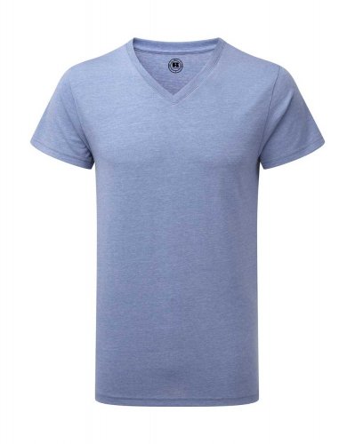 T-shirt uomo HD taglio slim scollo a V Blue Marl