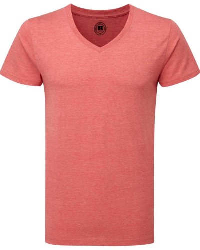 T-shirt uomo HD taglio slim scollo a V Red Marl