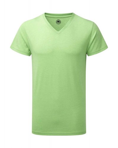 T-shirt uomo HD taglio slim scollo a V Green Marl