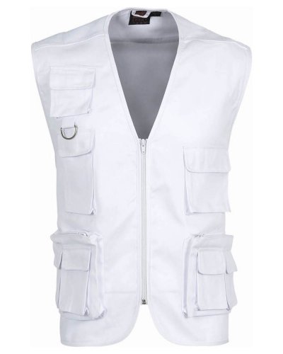 Gilet multitasche tipo Safari WHITE