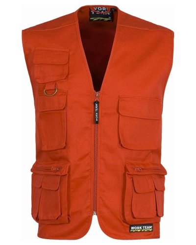 Gilet multitasche tipo Safari RED