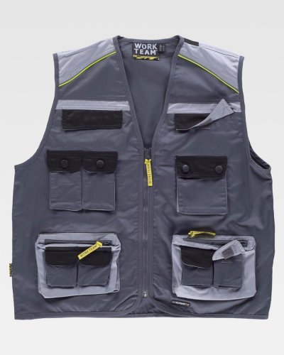 Gilet multitasche con dettagli rifrangenti