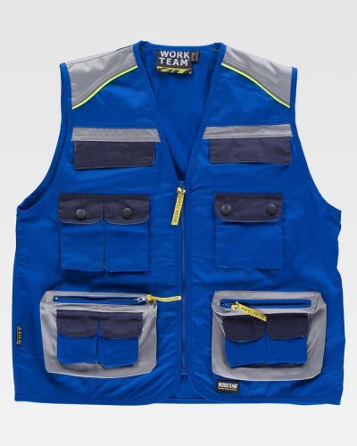 Gilet multitasche con dettagli rifrangenti