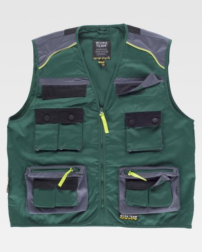 Gilet multitasche con dettagli rifrangenti