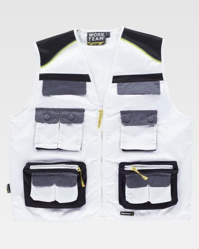 Gilet multitasche con dettagli rifrangenti