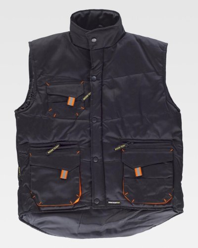 Gilet imbottito multitasche con dettagli rifrangenti
