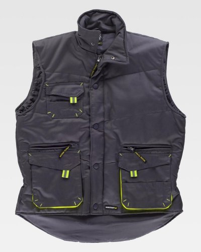 Gilet imbottito multitasche con dettagli rifrangenti