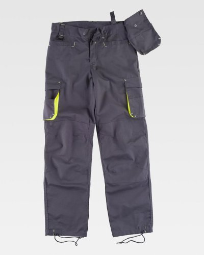 Pantalone multitasche con rinforzi e rifrangente