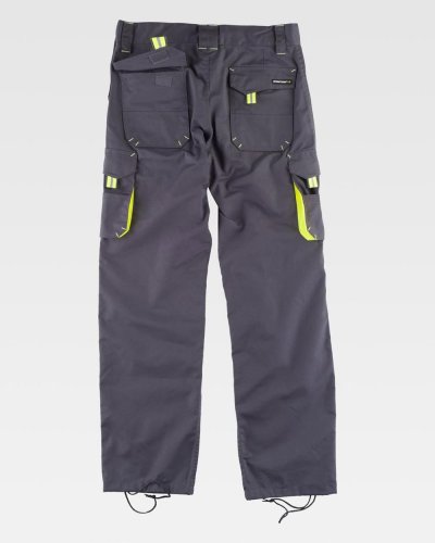 Pantalone multitasche con rinforzi e rifrangente