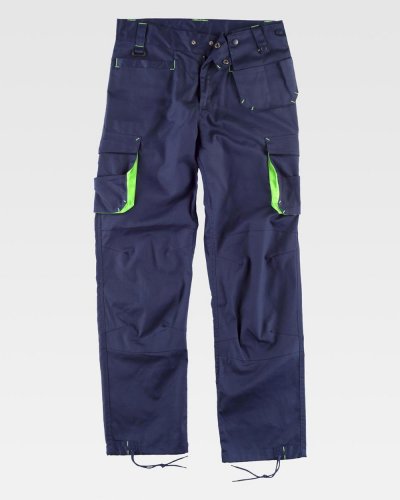 Pantalone multitasche con rinforzi e rifrangente