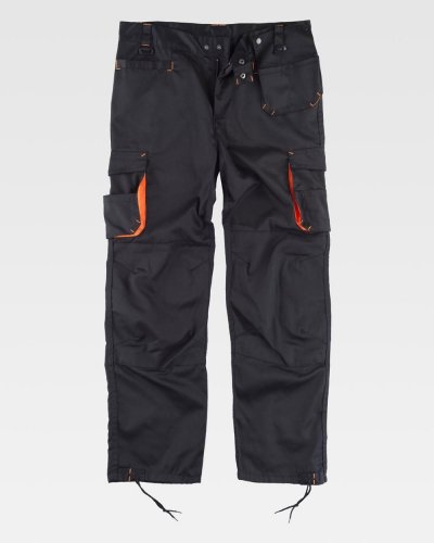 Pantalone multitasche con rinforzi e rifrangente